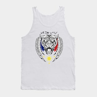 Philippine 3 Stars Sun / Tribal line Art Tiger / Black Panther / Baybayin word Sanghaya (Dignity) Tank Top